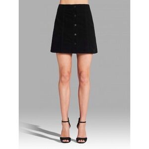 Joie | Tilda Corduroy Button Down Mini Skirt In Black Caviar | Women's Size 23